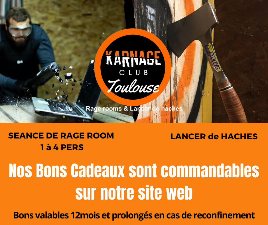 Karnage club : Rage room et lancer de haches sur Toulouse